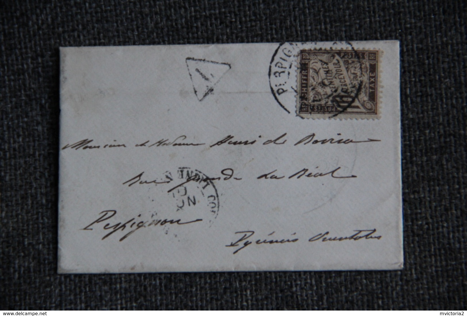 Timbre Taxe Sur Lettre - Cachet Courrier Ligne Maritime Vers PERPIGNAN (66) Et Carte Aspirant De Marine. - Poste Maritime