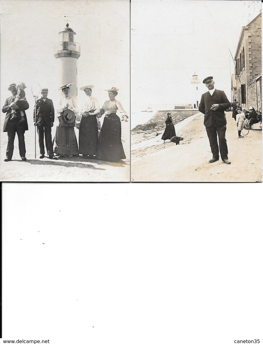 Lot 5  Photos Sur Carton - Cancale Scènes Sur Le Port - Format 8 X 11 Cm, Epoque 1900... - Cancale