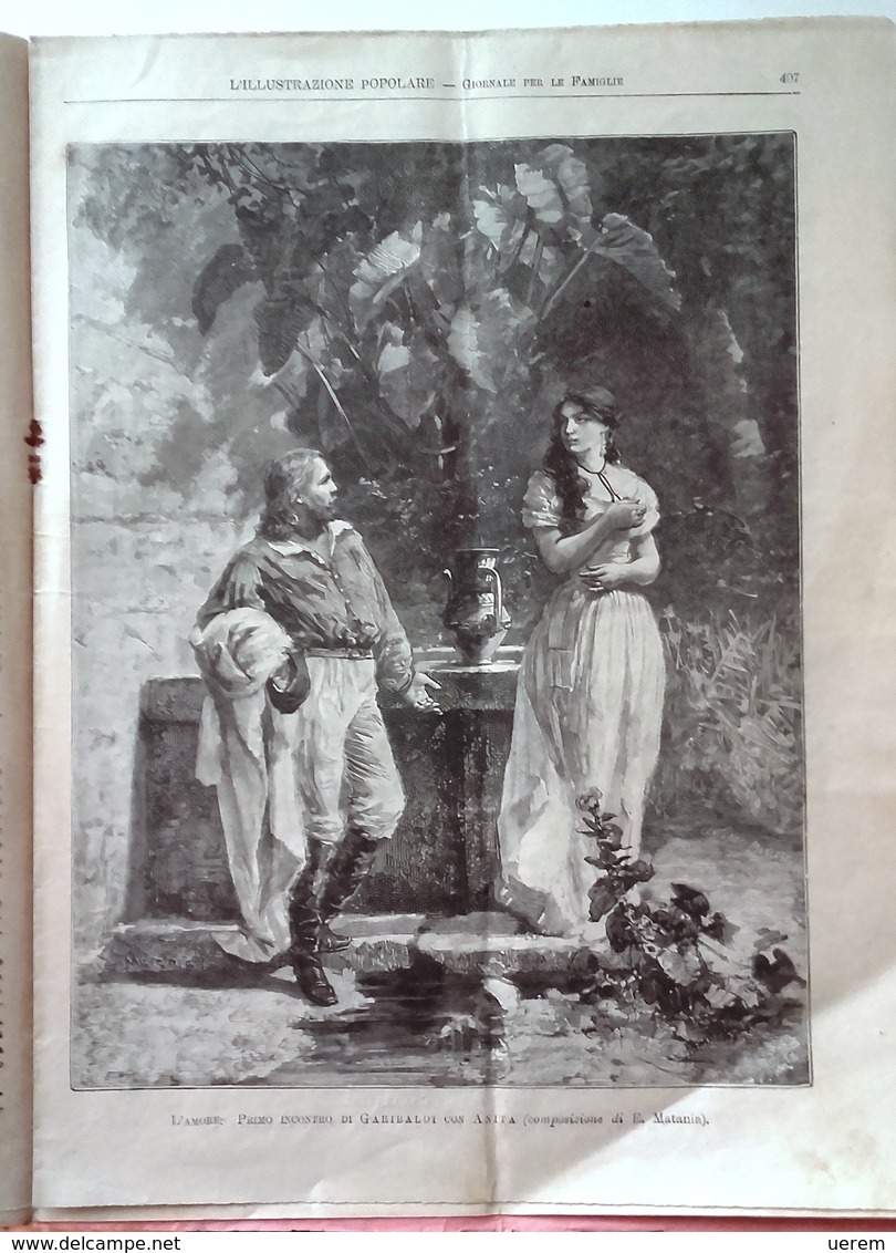 1907 ILLUSTRAZIONE POPOLARE GARIBALDI ILLUSTRAZIONE POPOLARE. GIORNALE PER LE FAMIGLIE N. 26 DEL 30 GIUGNO 1907 Numero M - Libri Antichi