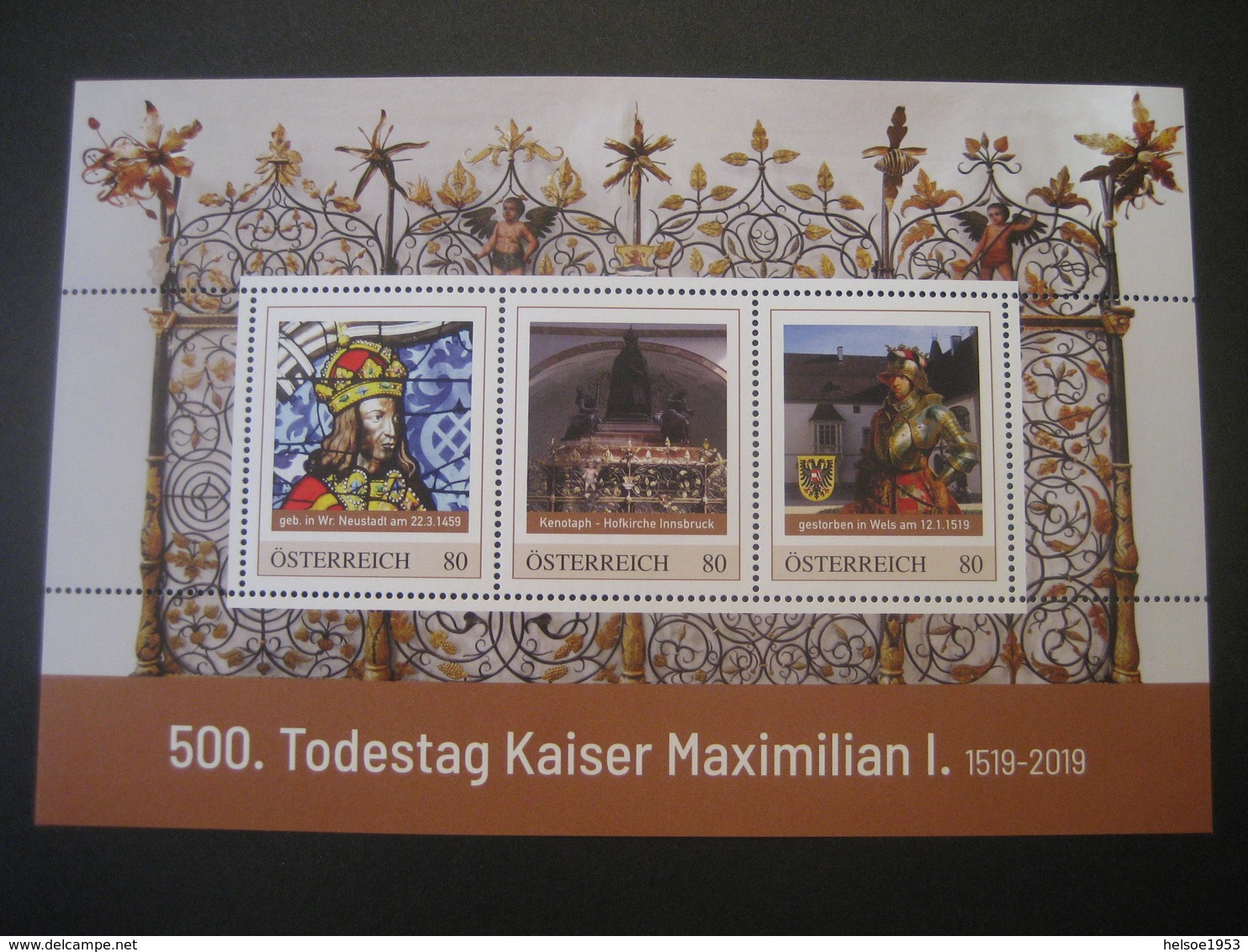 Pers.BM Block 500. Todestag Kaiser Maximilian I. - Timbres Personnalisés