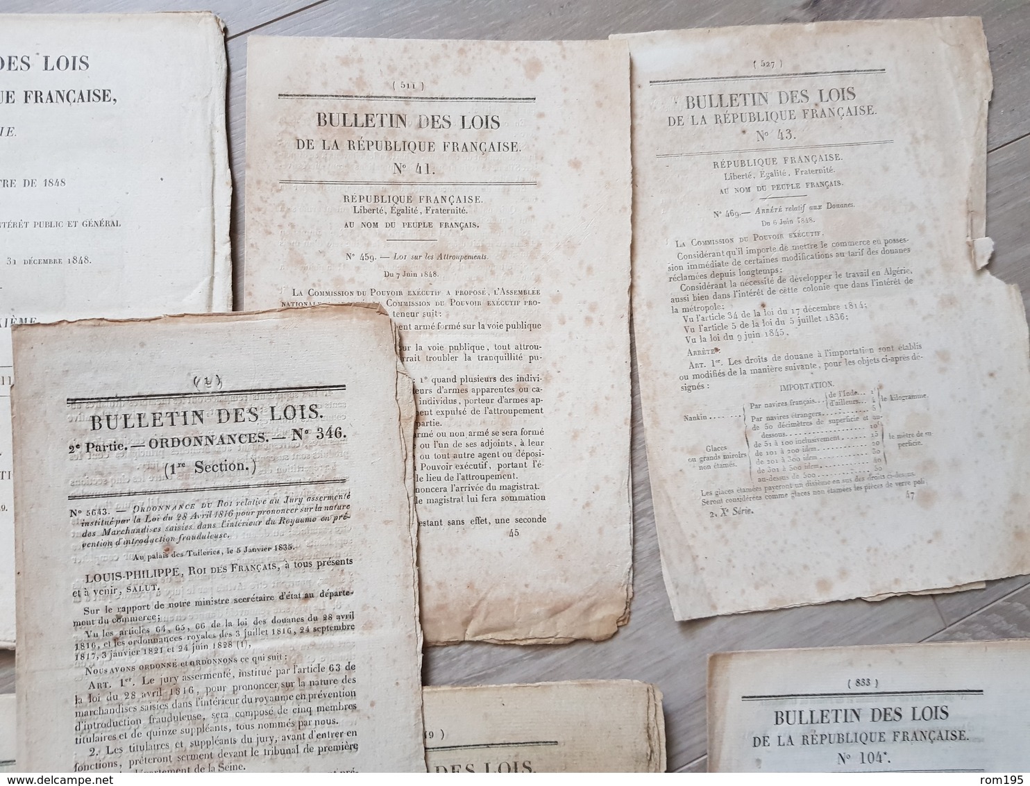 Bulletins Des Lois 1848, 9 Bulletins En Tout - Décrets & Lois