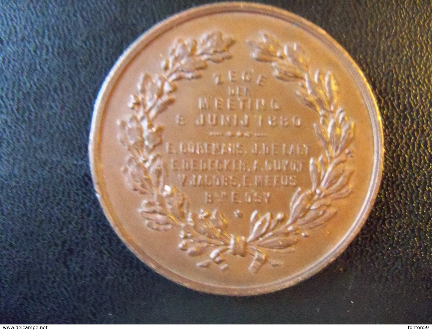 Ancienne Médaille De Table Bronze Ville De ANTWERPEN 1880 Signée M. MAUQUOI - Touristiques