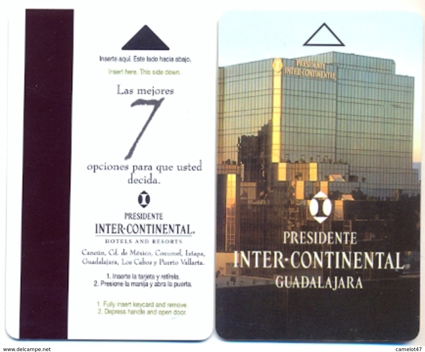 Inter-Continental Guadalajara, Mexico, Older, Used Magnetic Hotel Room Key Card # Interc-109 - Cartes D'hotel