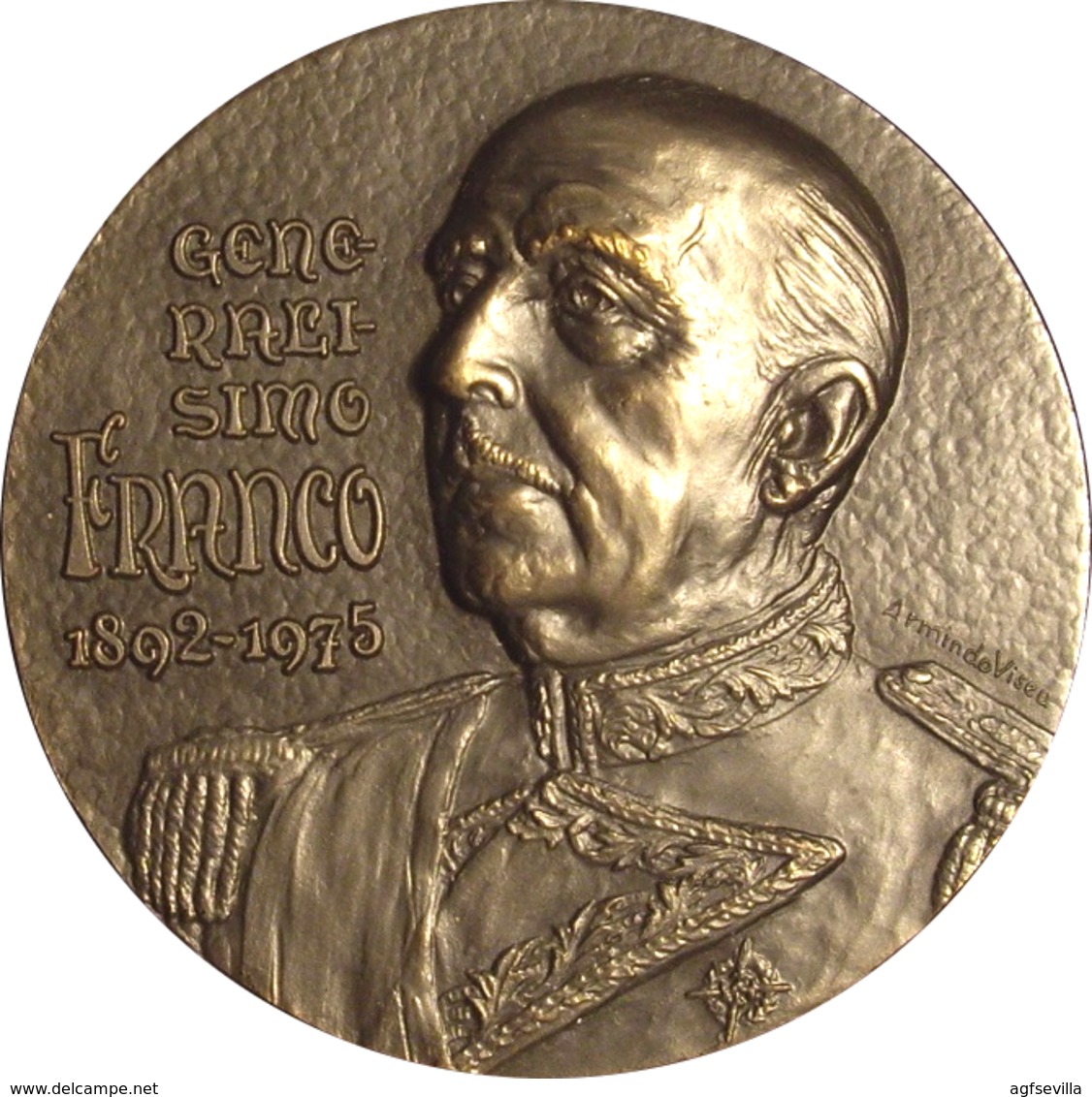 ESPAÑA. FRANCISCO FRANCO. MEDALLA GENERALÍSIMO DE LOS EJÉRCITOS. METAL PLATEADO. ESPAGNE. SPAIN MEDAL - Monarquía/ Nobleza