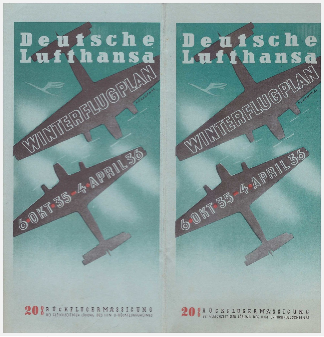 Winter Flugplan Deutsche Lufthansa 1935-1936 - Autres & Non Classés