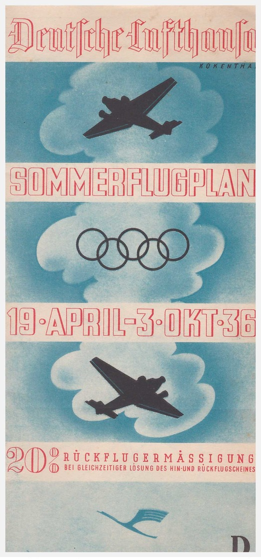 Sommer Flugplan 1936 - Autres & Non Classés