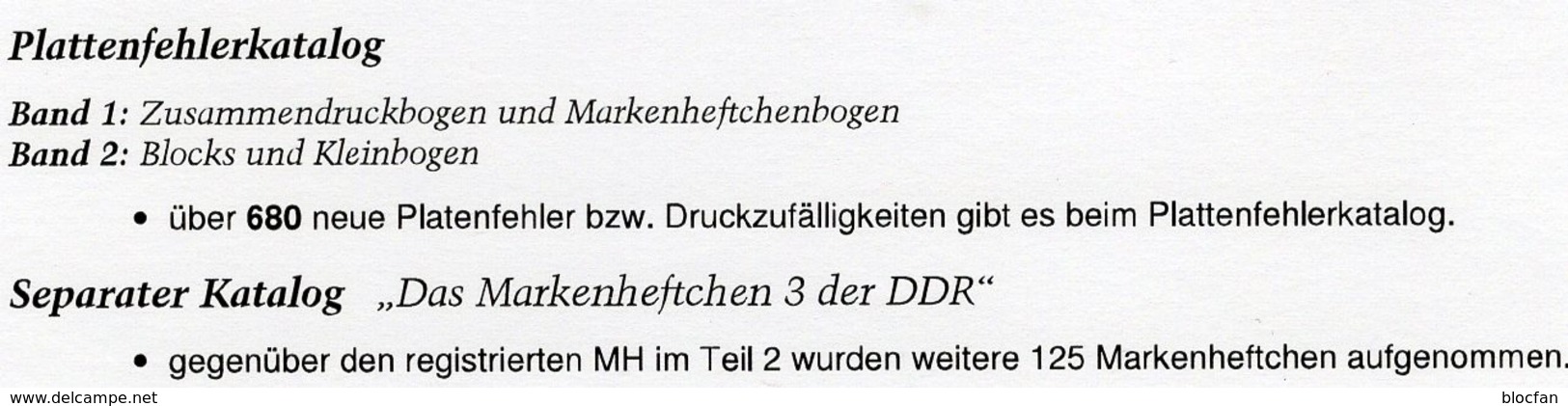 DDR Teil 4+5 Neu 50€ RICHTER 2019 Abarten Markenheft 3, Plattenfehler ZD Carnet/se-tenant Special Catalogue Germany - Special Editions