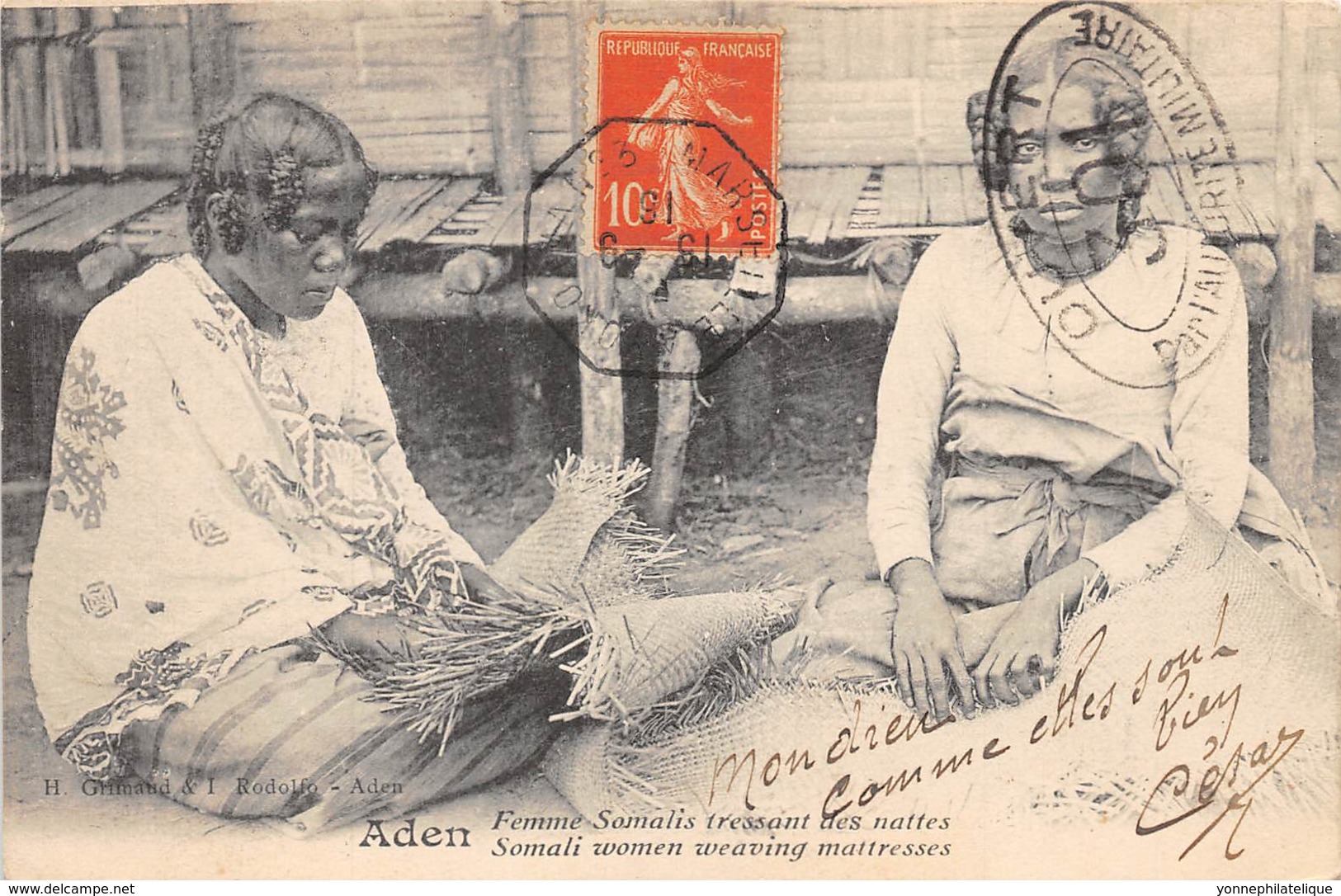 10748 - Aden - Femme Somalis Tressant Des Nattes - Belle Oblitération - Autres & Non Classés
