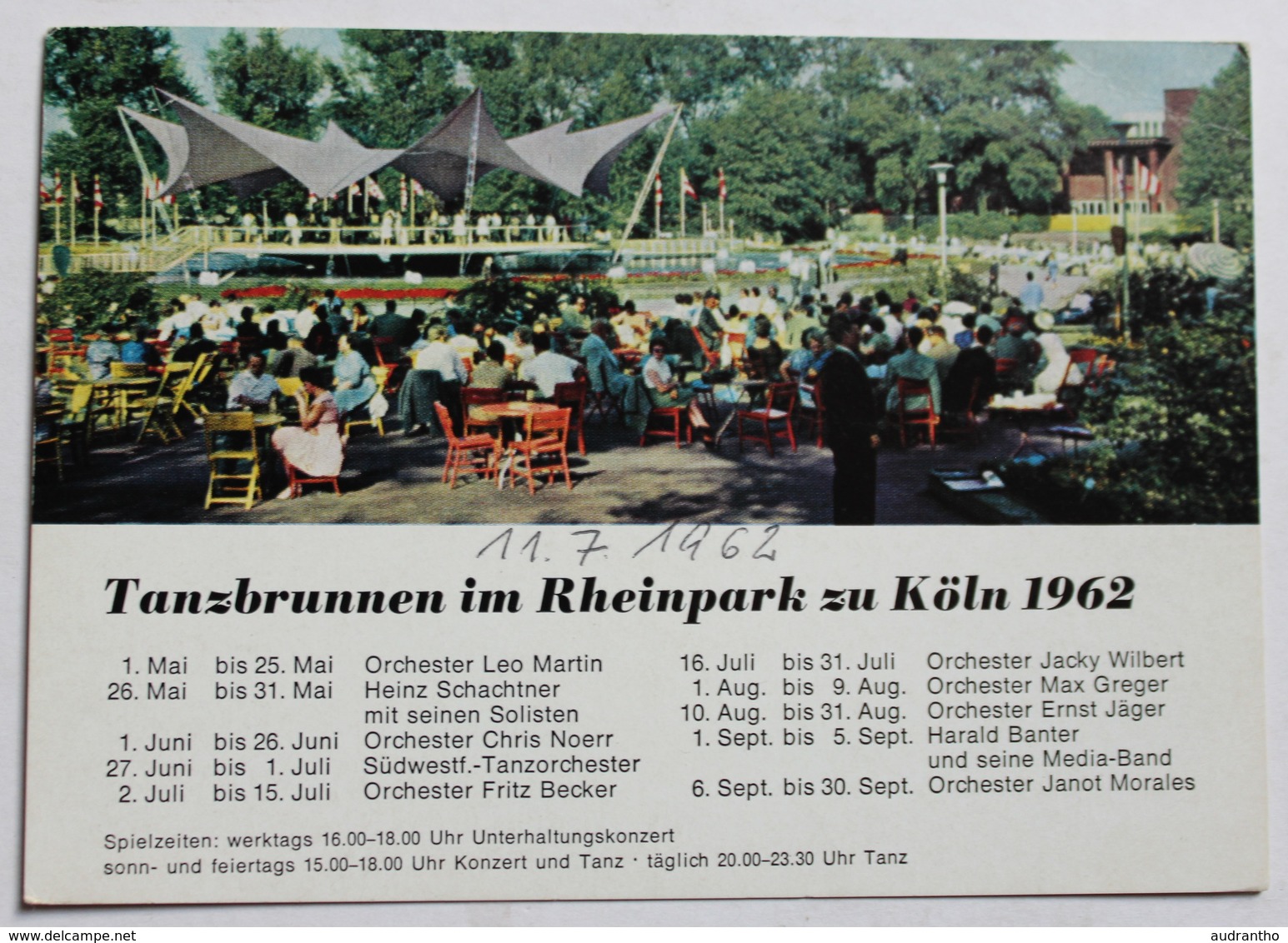 CPSM 1962 Cologne Köln Tanzbrunnen Inm Rheinpark Concert - Koeln