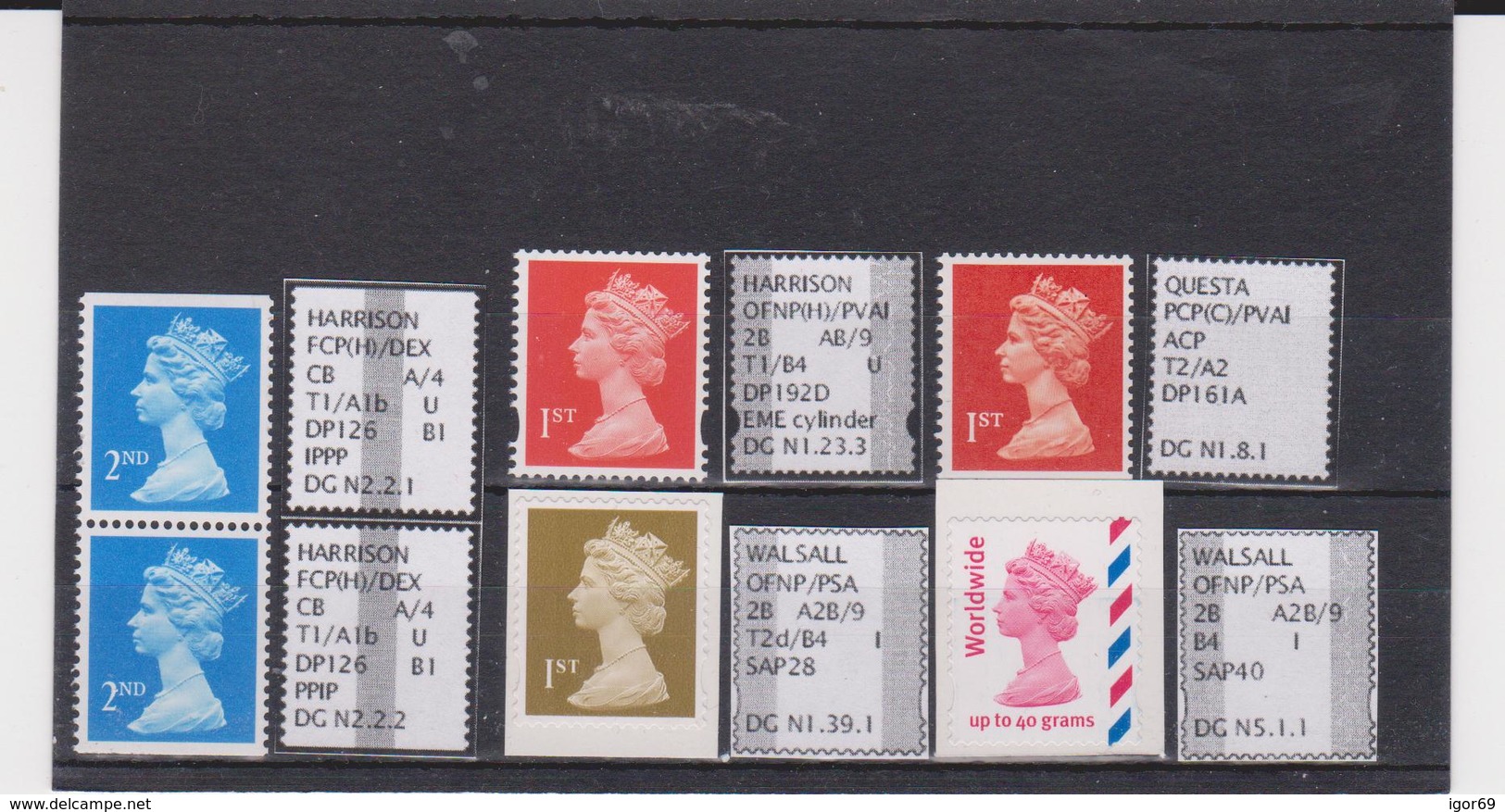 #8 GB Specialised Selection Of NVI`s Machin Stamps - Machins