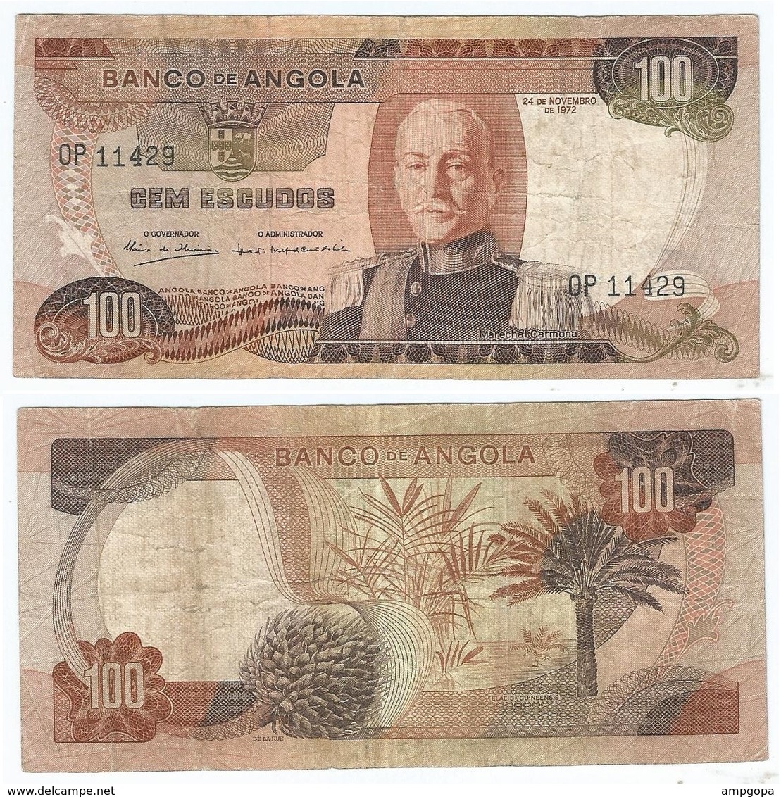 Angola (Portugal) 100 Escudos 24-11-1972 Pk 101 Firma 7 Ref 83-4 - Angola