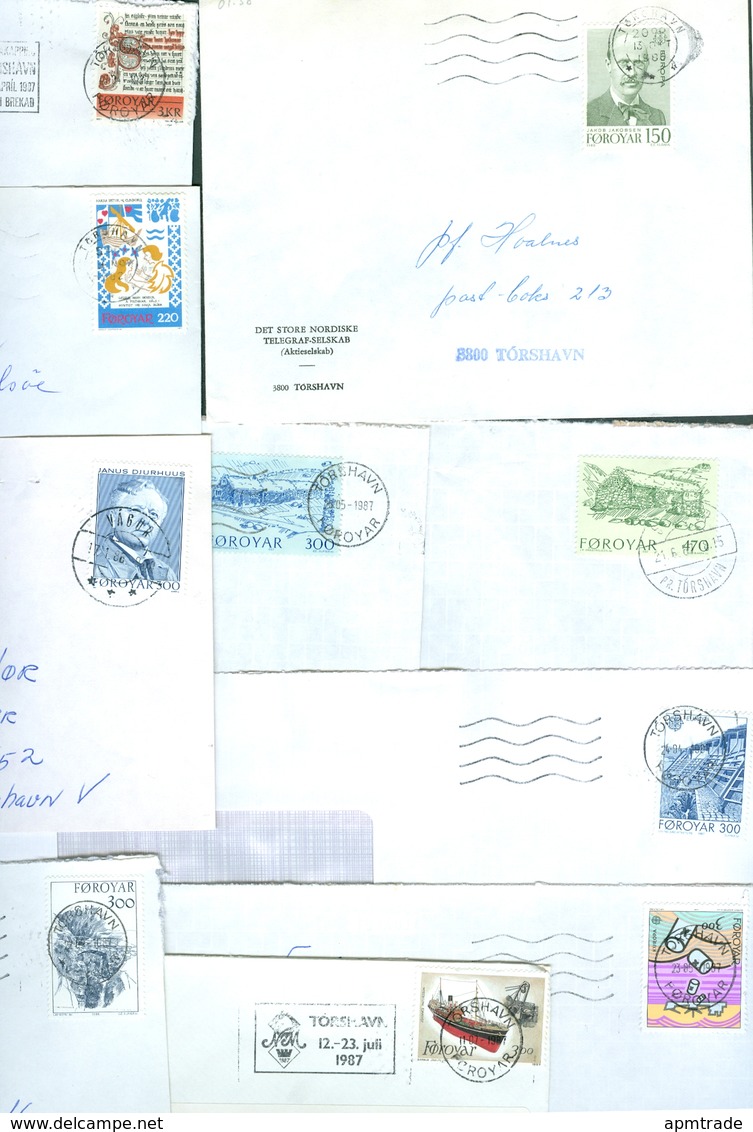 Faroe Islands. 10 Commercial Different Covers 1980es. Postal Used. - Faroe Islands