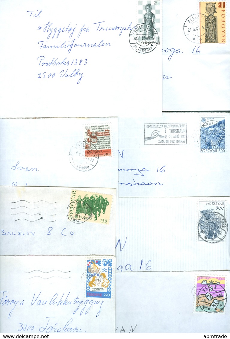 Faroe Islands. 15 Commercial Different Covers 1980es. Postal Used. - Faroe Islands