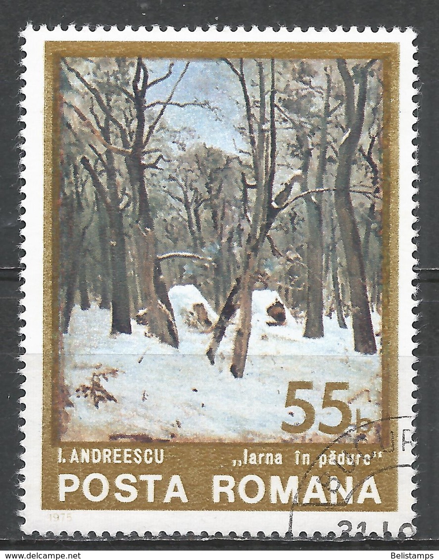 Romania 1975. Scott #2534 (U) Painting, Winter In The Woods, By Ion Andreescu (1850-1882) - Oblitérés