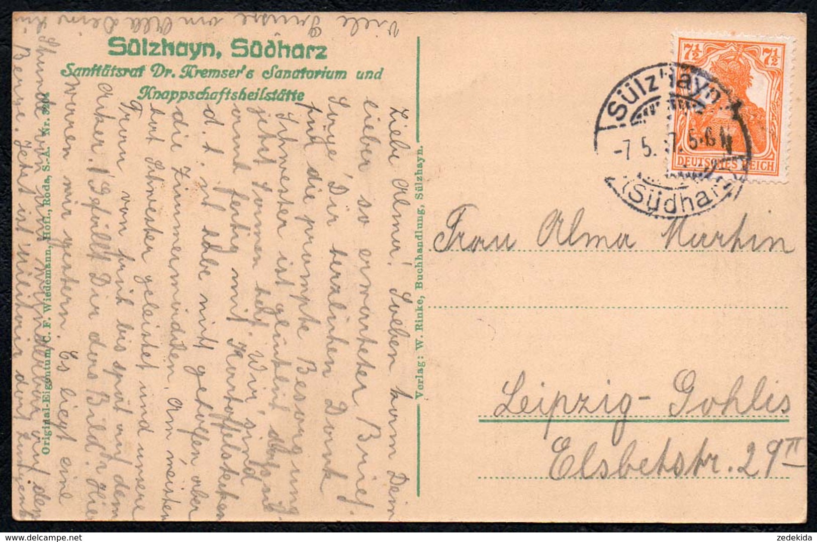 C2512 - Sülzhayn - Privatpost ?? - Sanatorium - Verlag W. Rinke - Nordhausen