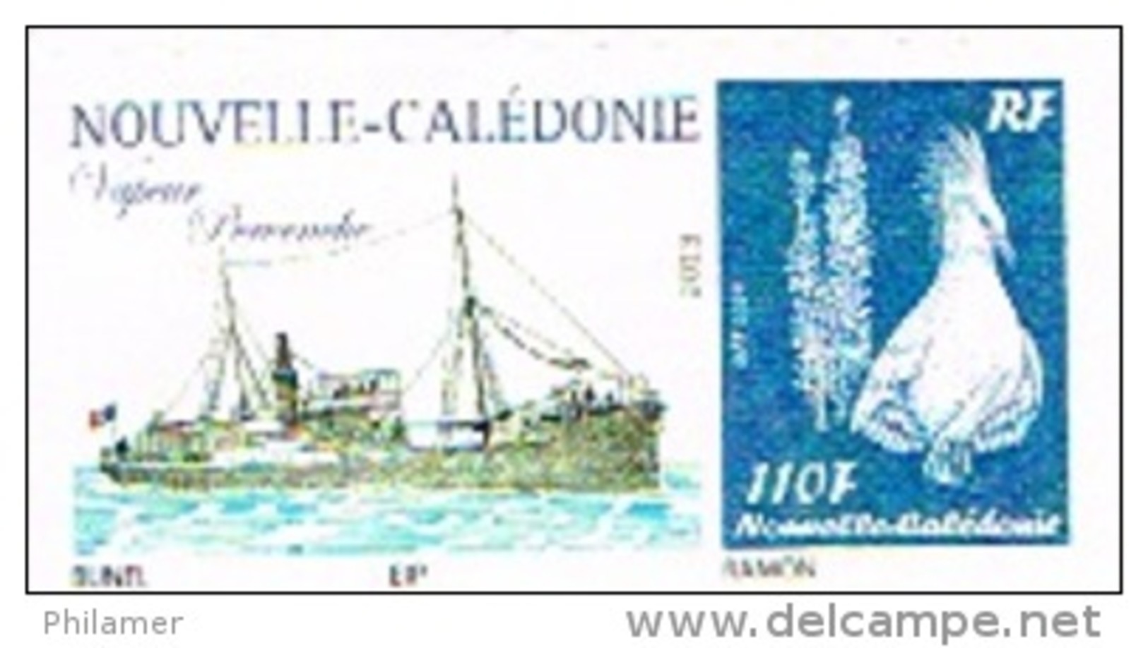 Nouvelle Caledonie Timbre Personnalise Prive M. Bunel Paquebot Navire Vapeur Pervenche Wallis Hebrides Neuf 2013 - Autres & Non Classés