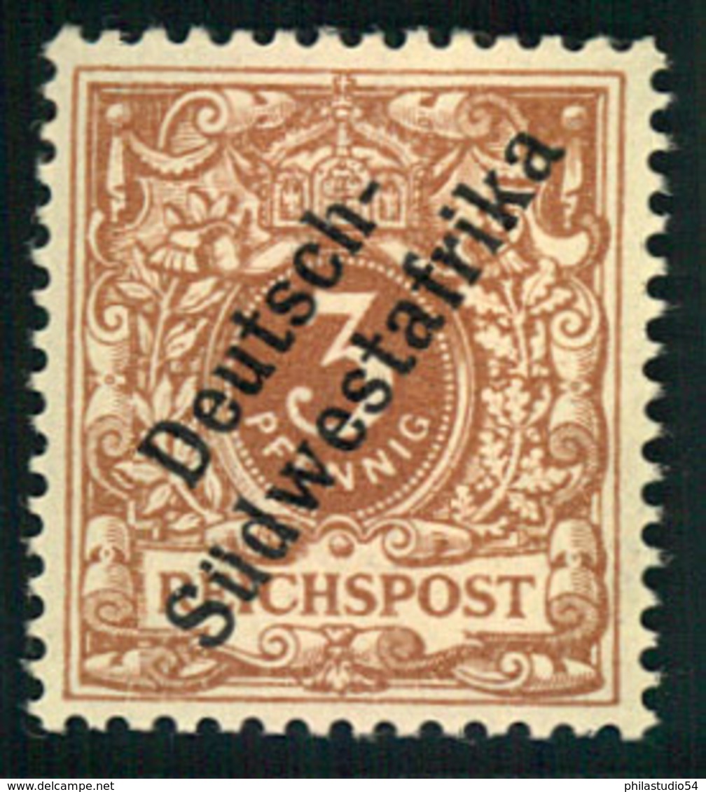 1897, 3 Pfg. Krone/Adler, Hellockerbraun Postfrisch Doppelt Geprüft Jäschke-Lantelme BPP - German South West Africa