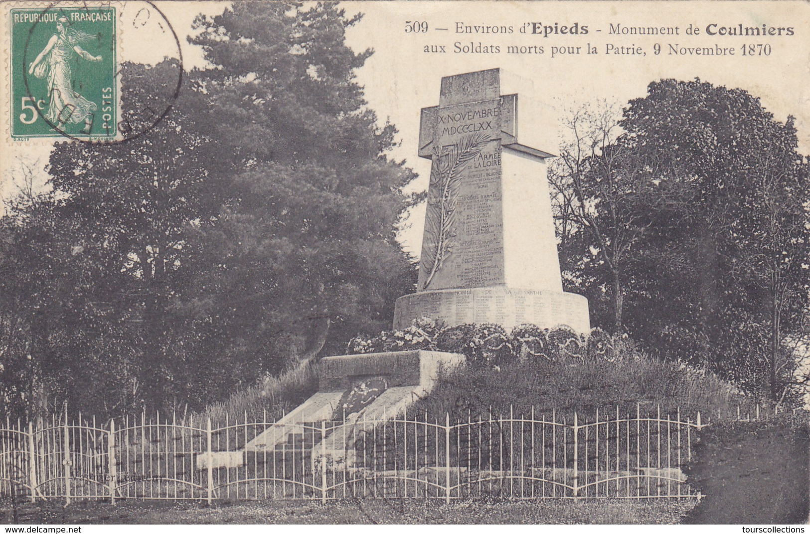 CPA 45 @ COULMIERS Près EPIEDS - Monument Aux Morts Du 9 Novembre 1870 Soldats Morts Pour La Patrie @ Edition N° 509 - Coulmiers