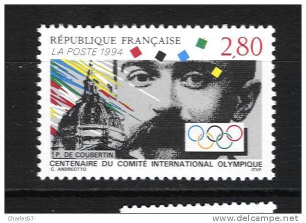 France 2889 Neuf ** ("P. De Coubertin  )cote 1,85€ - Neufs