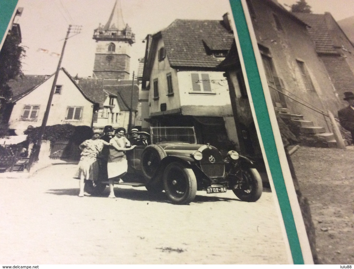 OBERNAI. Famille Posant Devant Une Automobile HOTCHKISS   Lot De 2 Cartes Photo Annee1928 - Obernai