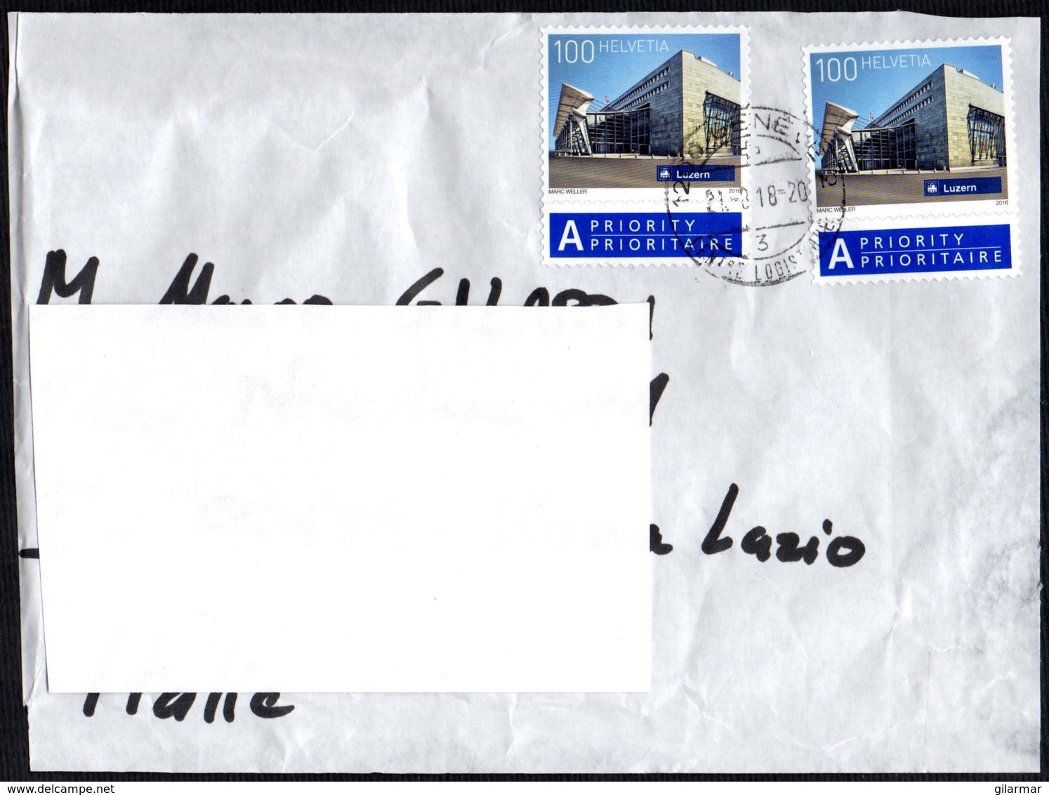 SWITZERLAND 2018 - MAILED ENVELOPE - FRONT COVER - LUZERN SWISS RAILWAY STATION - Storia Postale