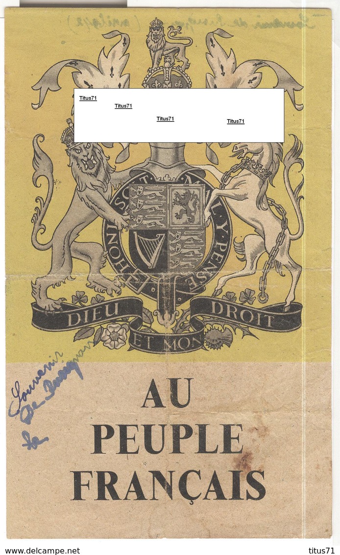 Tract Anglais " Au Peuple Français " Pour L'Occupation De Diego Suarez ( Madagascar ) 1942 Opération Ironclad - Documents