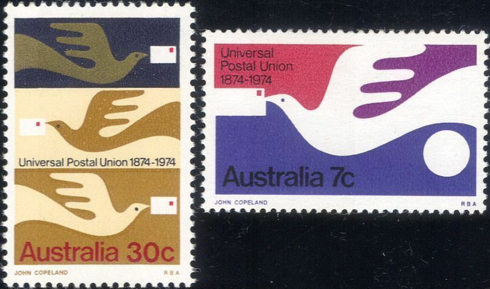 AUSTRALIA, 1974, UPU Centenary 2v   MNH - U.P.U.