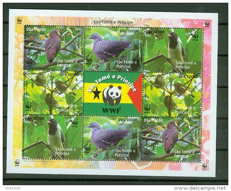 S.Tome E Principe 2005,1 Block,WWF,birds,pajaros,v ögel,MNH/Postfris, (L3465) - Autres & Non Classés