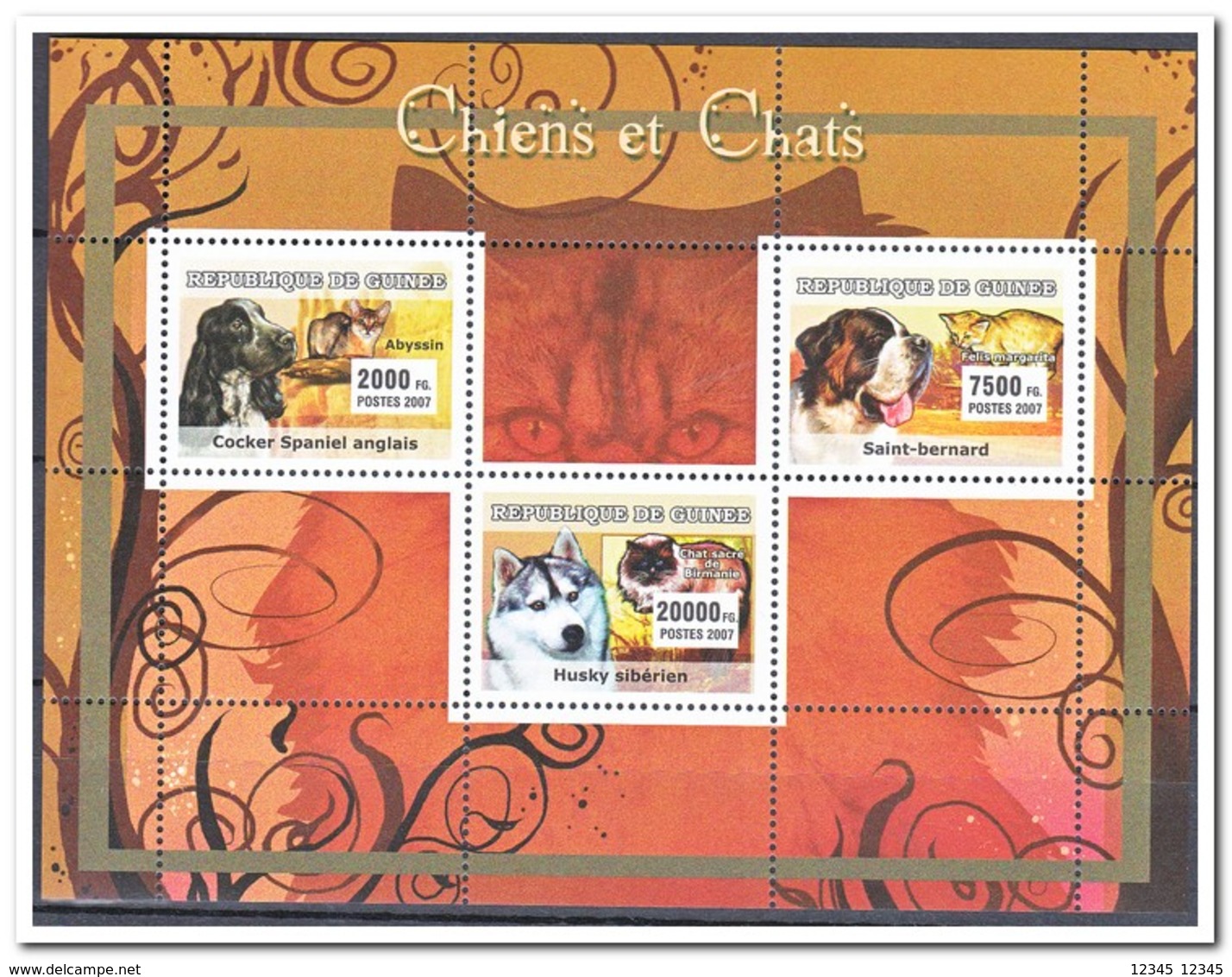 Guinee 2007, Postfris MNH, Cats, Dogs - Guinee (1958-...)