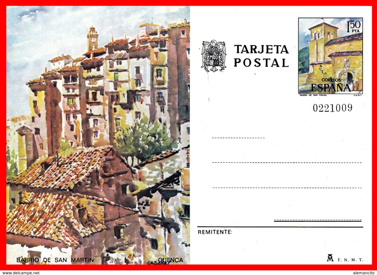 ESPAÑA TARJETA POSTAL AÑO 1975 TURISMO CUENCA - Cuenca