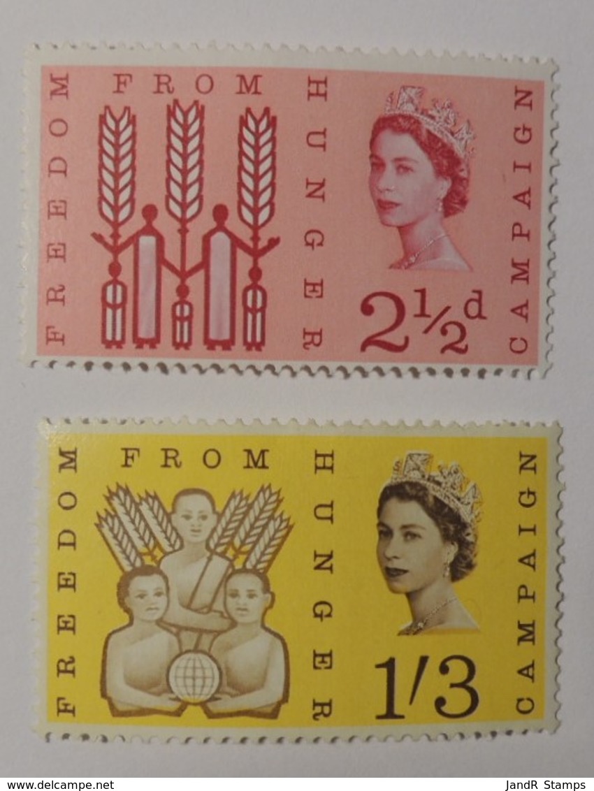 Great Britain QEII 1963 FFH (ordinary) Set Of 2 Mounted Mint SG 634 - SG 635 GB Commemoratives - Unused Stamps