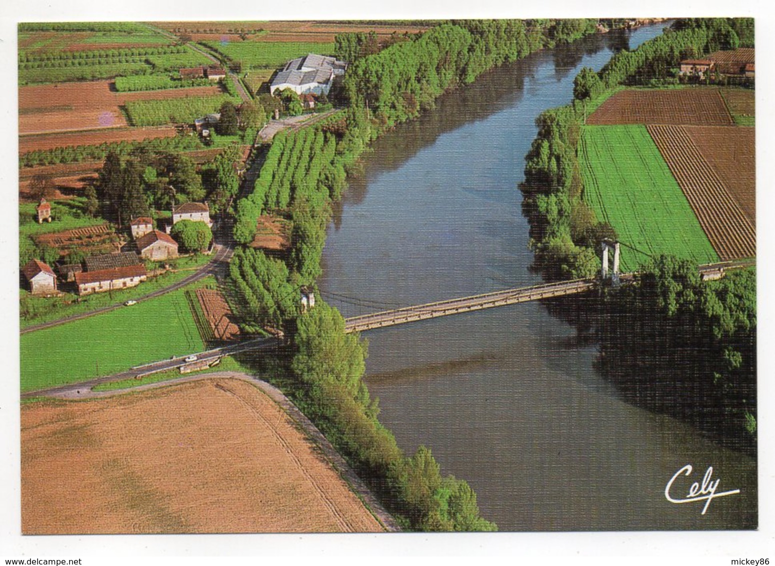 LAFRANCAISE--Vue Aérienne --Pont Du Saula Sur Le Tarn ----carte Toilée - Lafrancaise