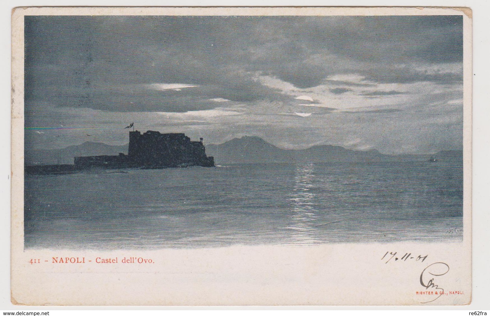 NAPOLI, 2 Cartoline, Ediz. RICHTER N°419 E 411  - F.p. - Fine '1800 - Napoli (Naples)