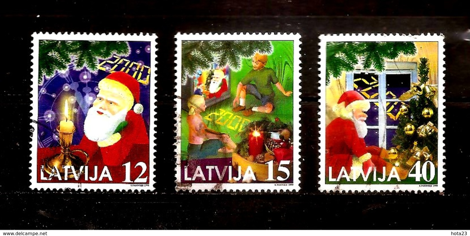 Latvia / Lettonia / Lettland – CHRISTMAS 1999 - SANTA KLAUS - MILLENIUM Used Stamp (0)  VERY RARE FULL SET - Latvia