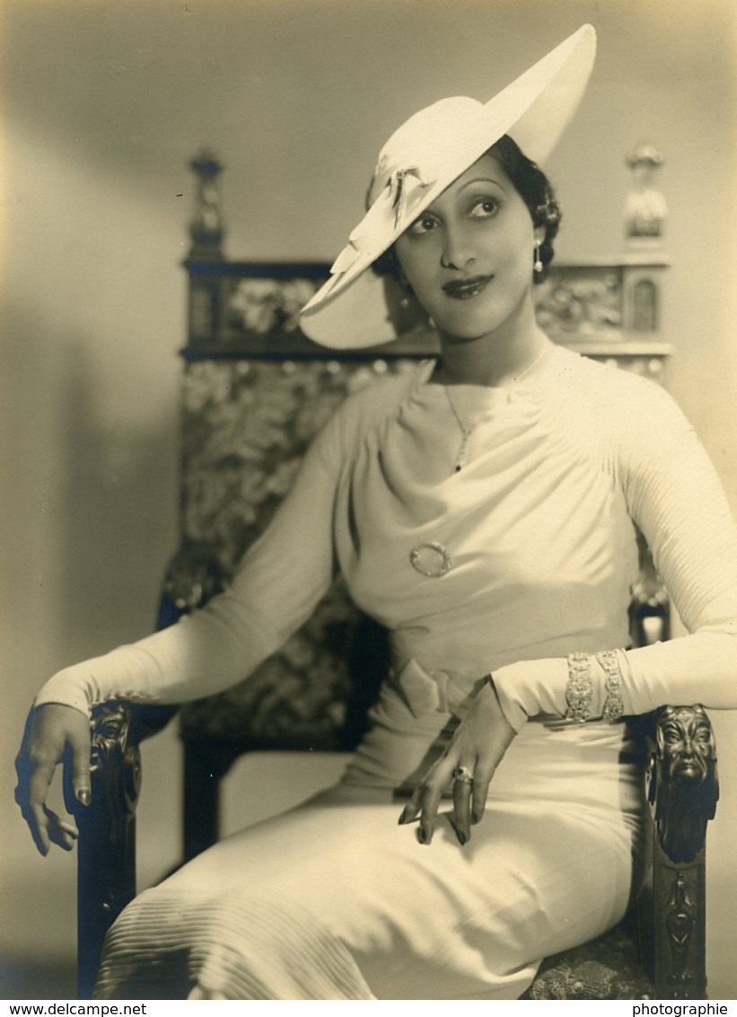 France Paris Femme Elegante Portrait Etude Ancienne Photo Piaz 1930 - Autres & Non Classés