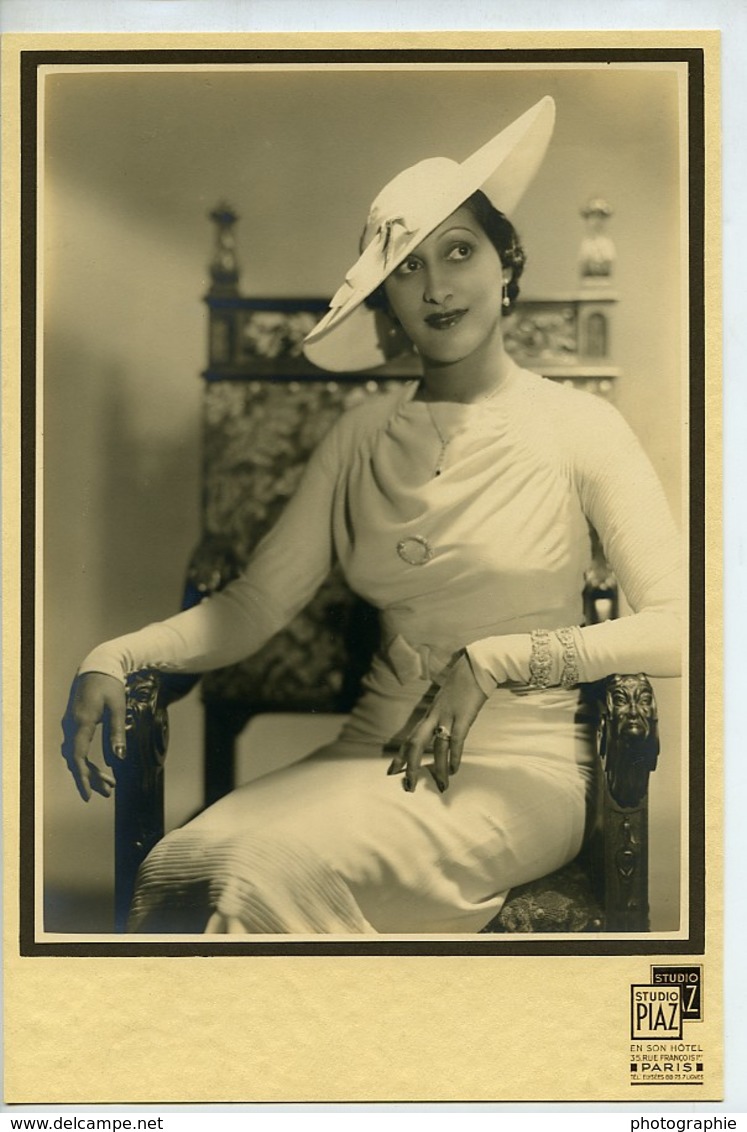 France Paris Femme Elegante Portrait Etude Ancienne Photo Piaz 1930 - Autres & Non Classés