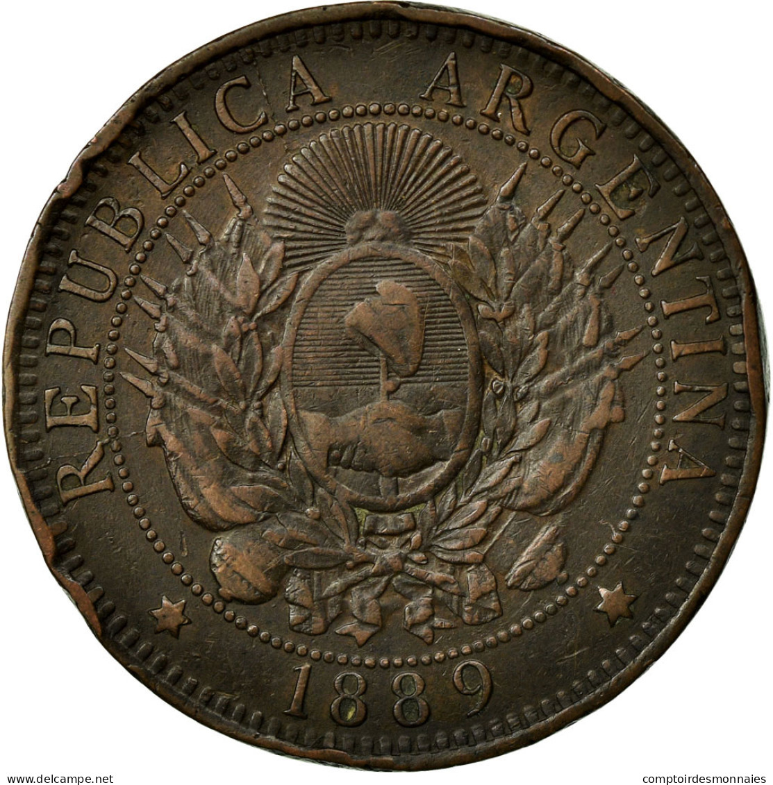 Monnaie, Argentine, 2 Centavos, 1889, TTB, Bronze, KM:33 - Argentine