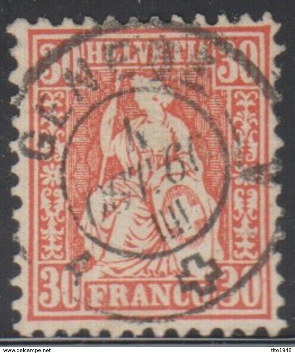 Schweiz, 4.10.1866, Geneve, 33, Sitzende Helvetia, Vollstempel, Siehe Scan! - Usados