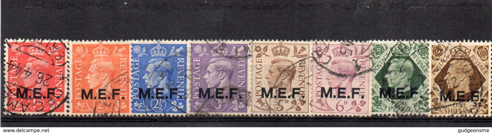 1942 Occupation Of Italian Colonies MEF Overprint 1d-1/- 8 Values Used - Other & Unclassified