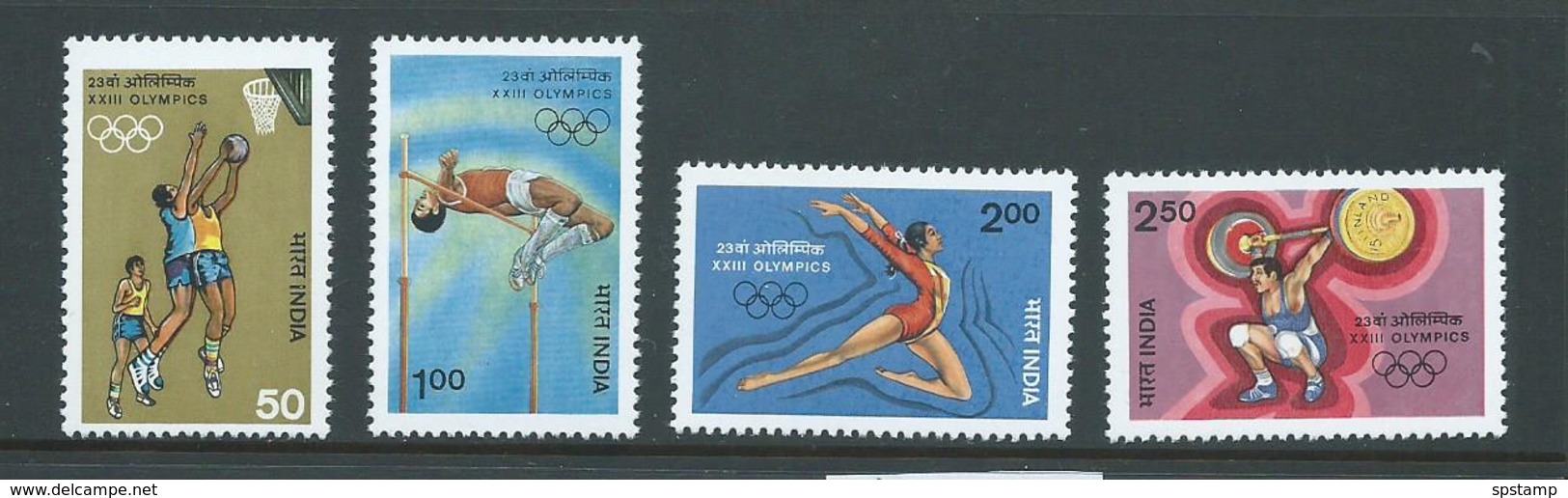 India 1984 Los Angeles Olympic Games Set Of 4 MNH - Unused Stamps