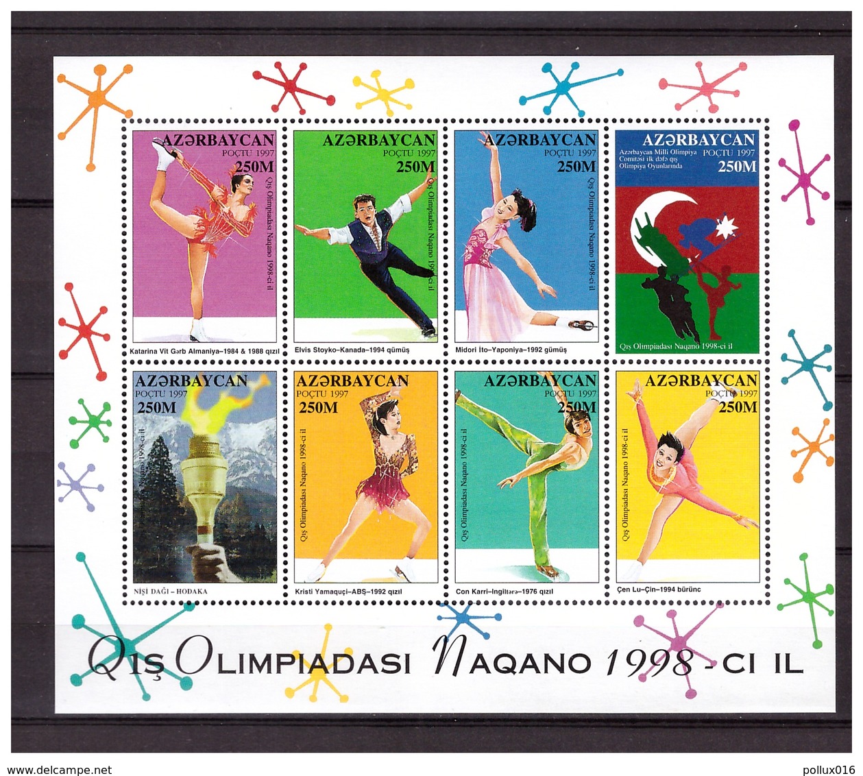 Azerbaijan 1998 Olympics Ice-dance S/S MNH - Winter 1998: Nagano