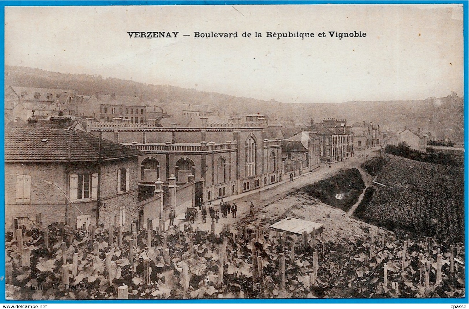 CPA 51 VERZENAY Marne - Boulevard De La République Et Vignoble * Vin Wine (Champagne) - Autres & Non Classés