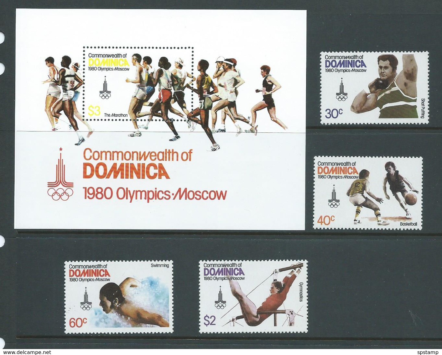 Dominica 1980 Moscow Olympic Games Set Of 4 & Miniature Sheet MNH - Dominique (1978-...)