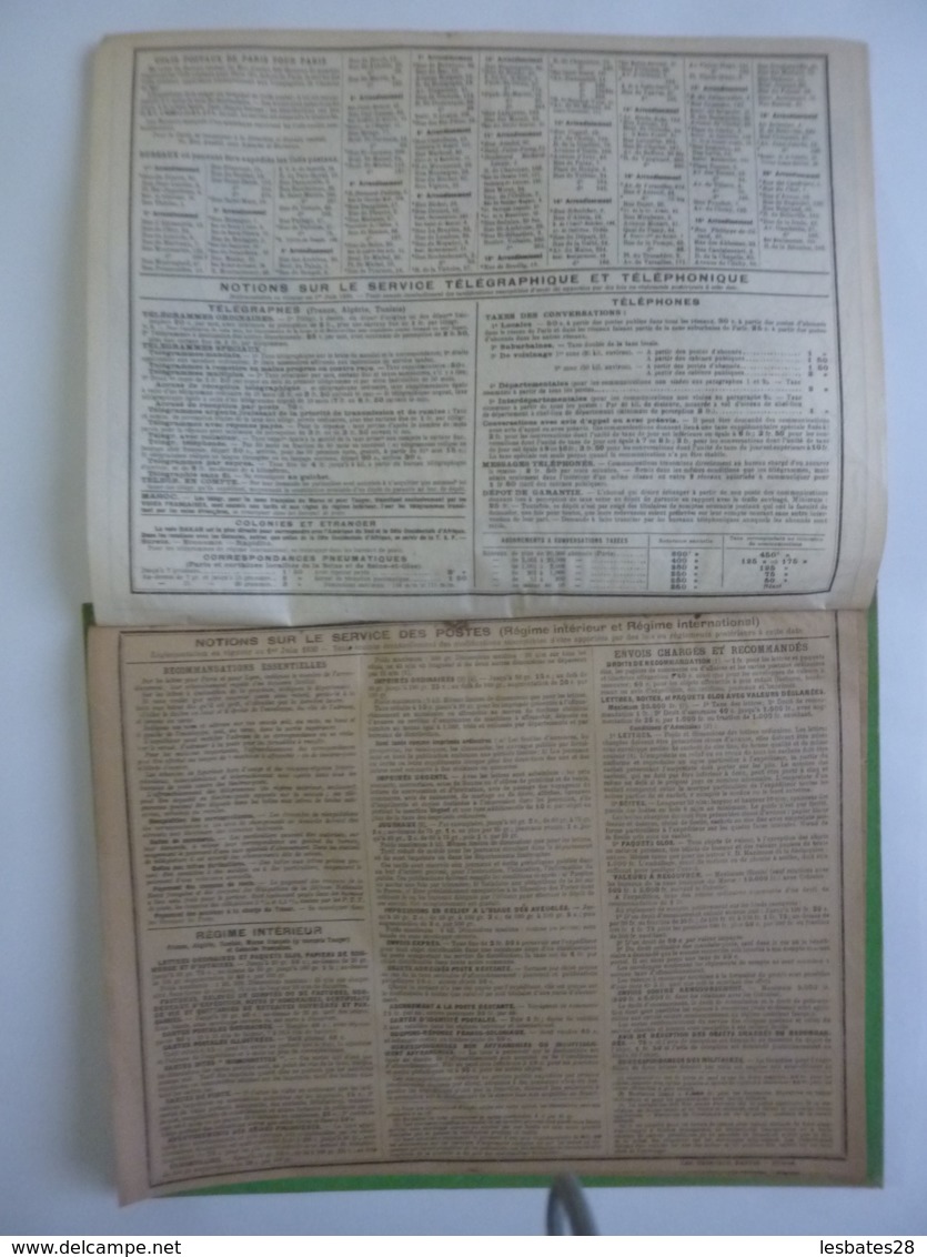 ALMANACH 1931  CALENDRIER  DES POSTES  ALLEGORIE Place Opéra  , Plan Paris  Imp Berthur, Rennes Chem 3-10 - Grand Format : 1921-40