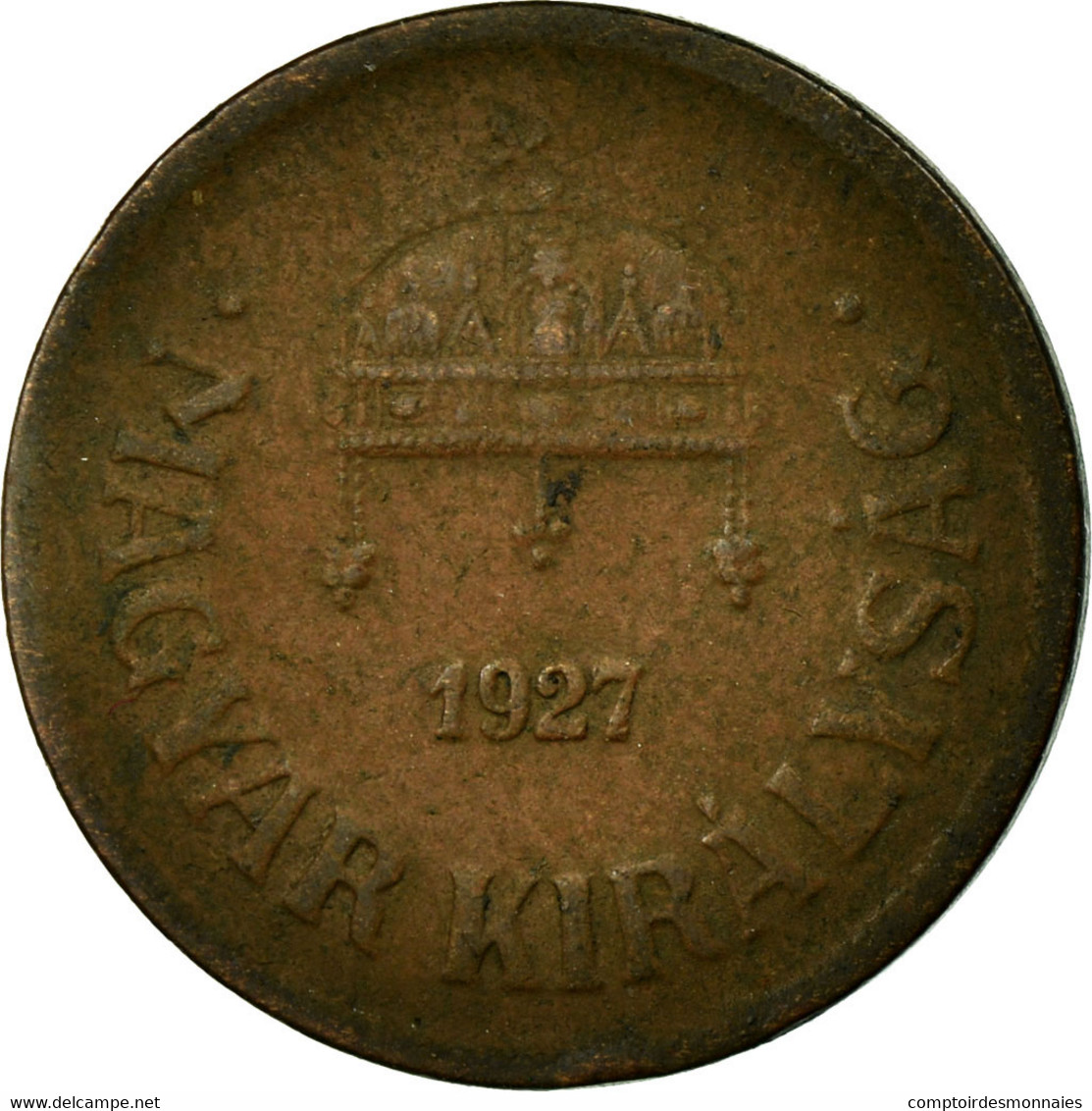 Monnaie, Hongrie, 2 Filler, 1927, Budapest, TB+, Bronze, KM:506 - Hongrie