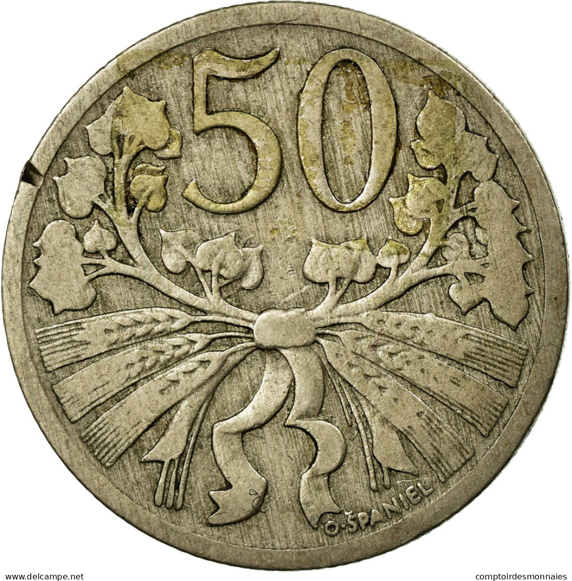 Monnaie, Tchécoslovaquie, 50 Haleru, 1922, TB+, Copper-nickel, KM:2 - Tchécoslovaquie