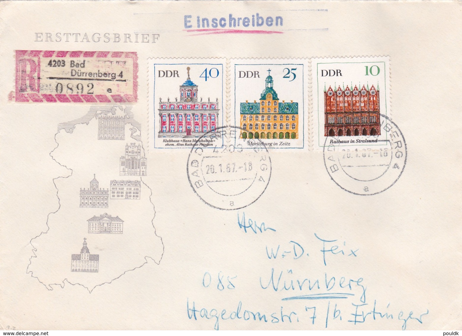 DDR  Registered FDC 1967 Buildings (DD9-36) - Sonstige & Ohne Zuordnung