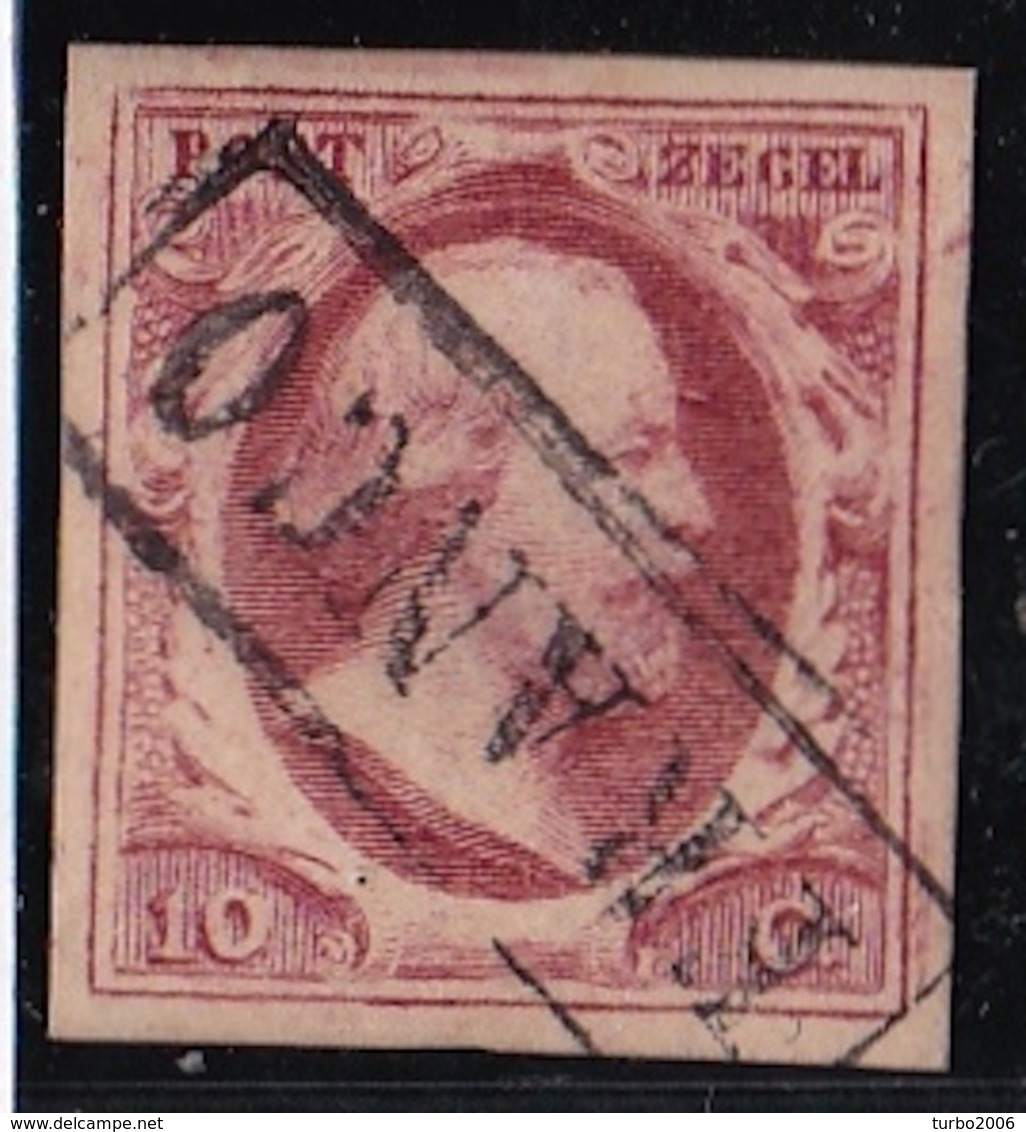 1852 Koning Willem III 10 Cent Rood NVPH 2 - Used Stamps