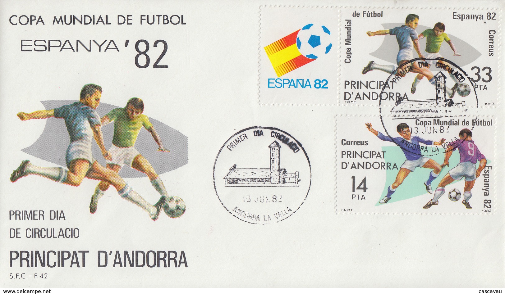 Enveloppe  FDC  1er  Jour   ANDORRE    Coupe  Du   Monde  De  Football   1982 - Autres & Non Classés