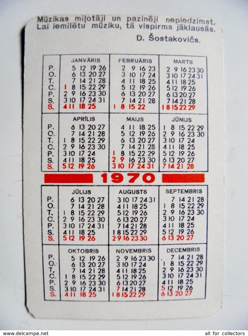 Small Calendar Pocket 1970 Year From Latvia Church Old Architecture - Petit Format : 1961-70